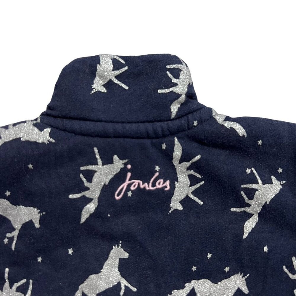 Joules 4Y Sparkly Unicorn Half-Zip Pullover Sweatshirt - Picture 5 of 5